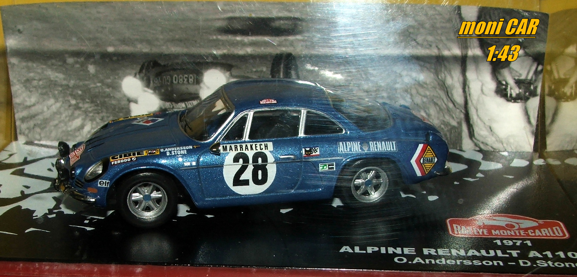 ALPINE RENAULT A110 No.28 - O. Andersson - D. Stone - Rally Monte Carlo 1971 (1:43) Altaya/IXO