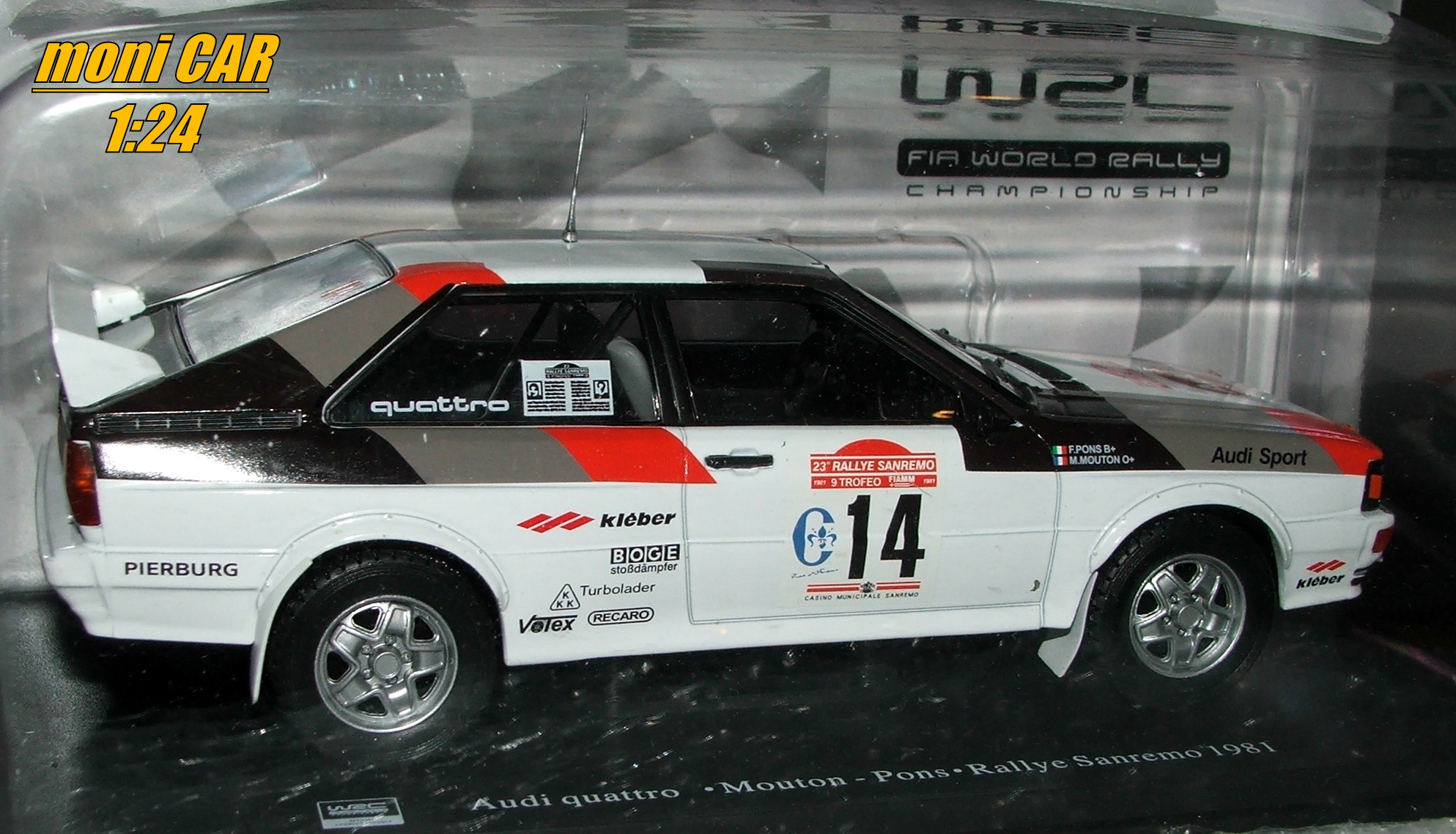 AUDI Quatro No.14 - Michèle Mouton - Fabrizia Pons - Winners Rally Sanremo 1981 (1:24) HASCHETTE