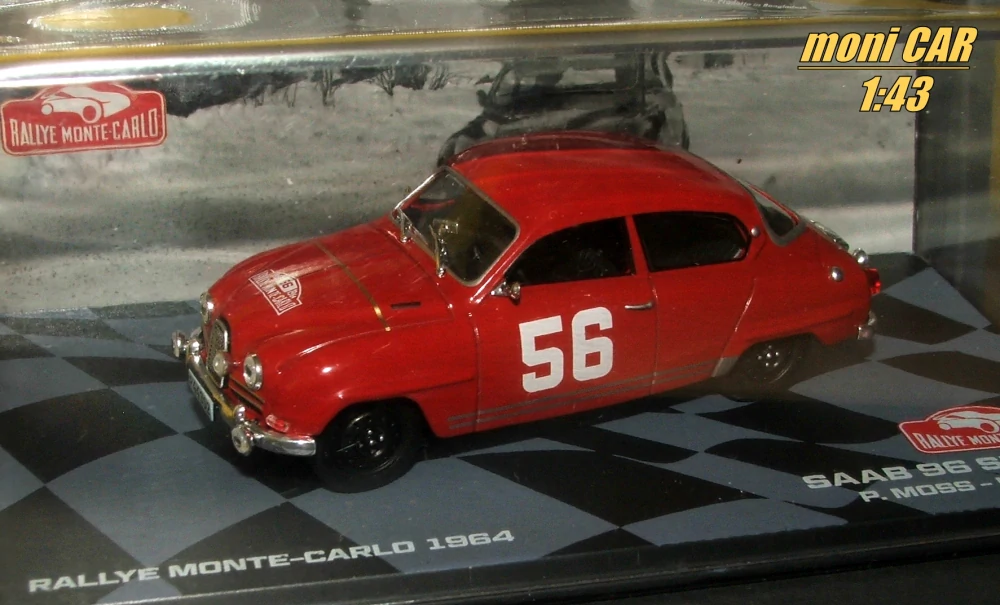SAAB 96 SPORT No.56 - P. Moss - U. Wirth - rallye Monte Carlo 1964 (1:43) Altaza/IXO