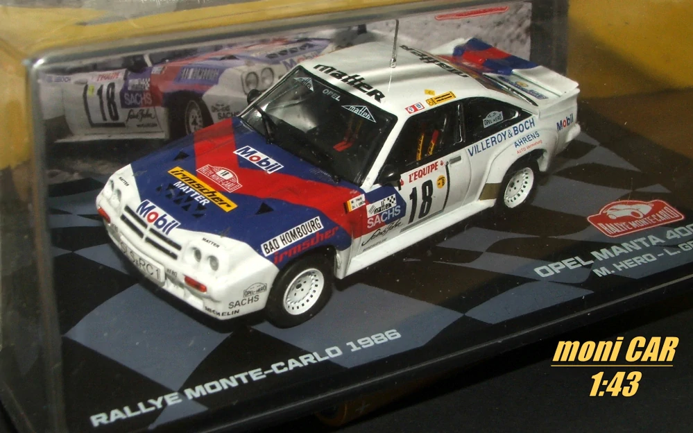 OPEL Manta 400 No.18 - M. Hero - L. Grun - Rallye Monte Carlo 1986 (1:43) Altaya/IXO