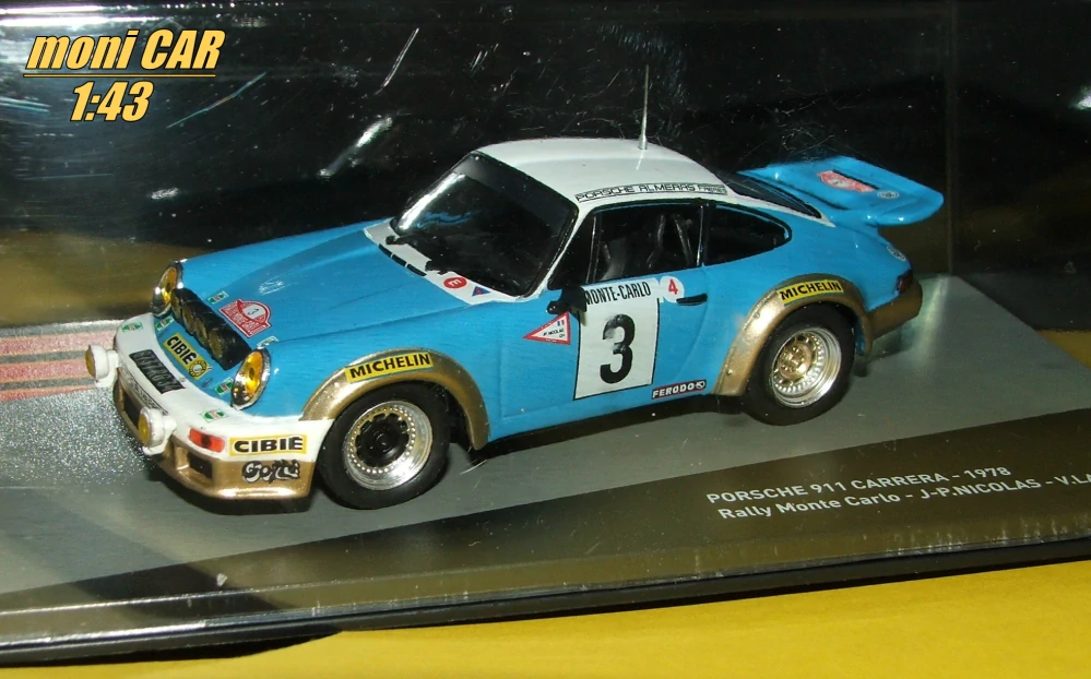 PORSCHE 911 Carrera No.3 - J-P. Nocolas - V. Lavrene Rallye Monte Carlo 1978 (1:43) Altaya/IXO