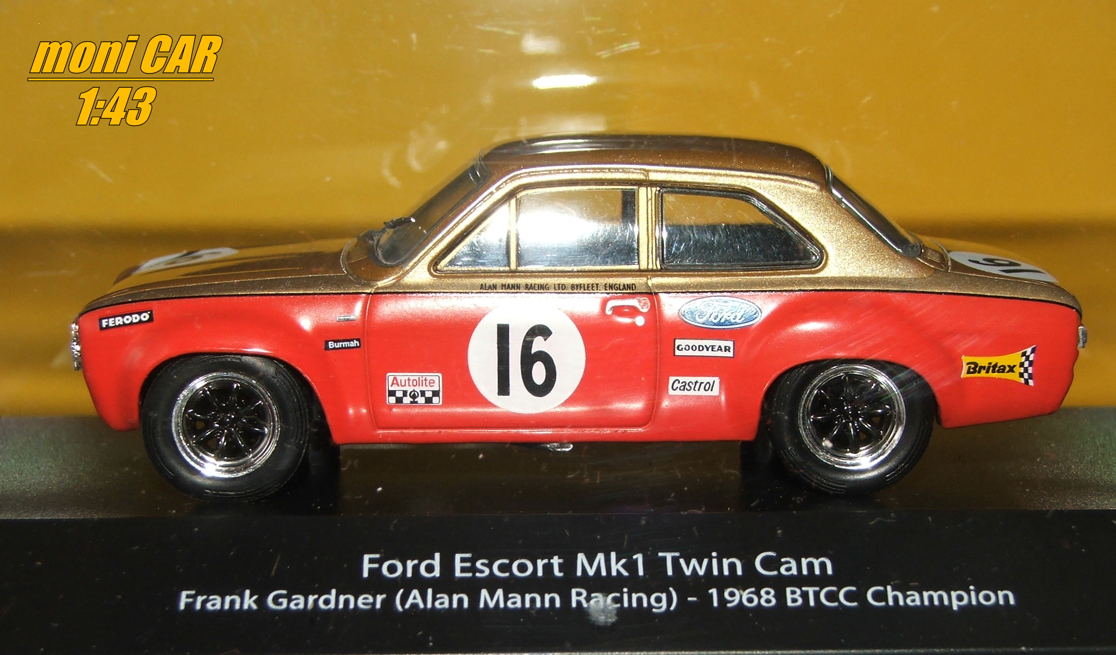 FORD Escort Mk 1 Twin Cam No.16 - Frank Gardner (Alan Mann Racing) - 1968 BTCC Champoin (1:43) ATLAS
