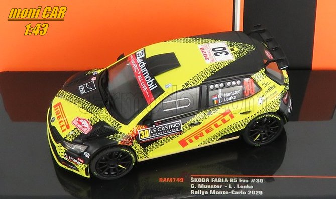 ŠKODA Fábia R5 EVO No.30 - G. Munster - L. Louka Rallye Monte Carlo 2020 (1:43) IXO