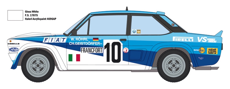 FIAT 131 Abarth Rally W. Rohl / CH. Geistdorfer Winner Rally Monte Carlo 1980 (1:24) ITALERI