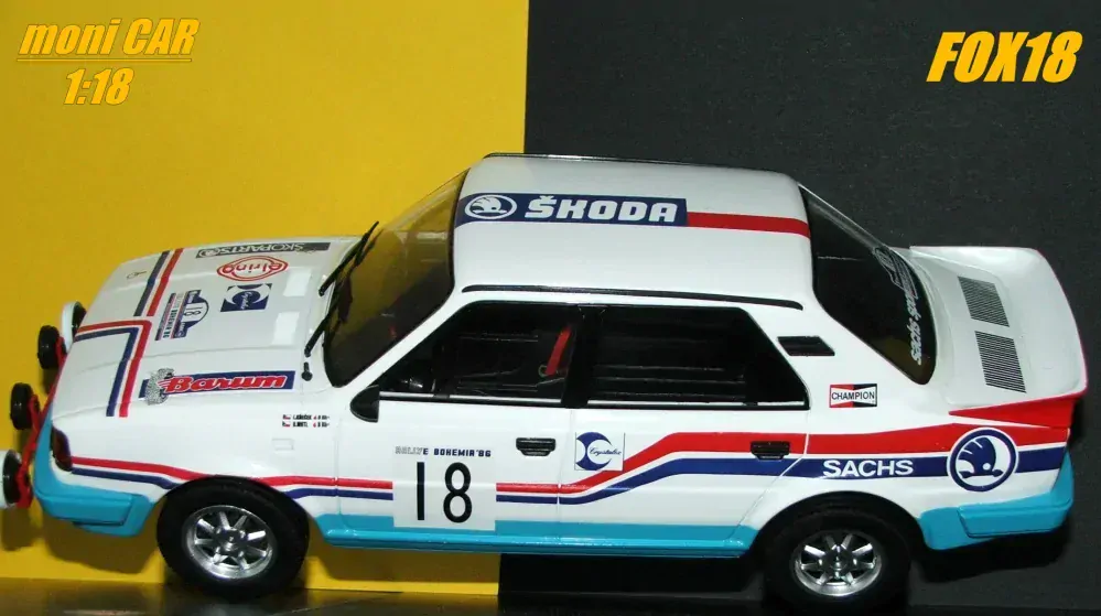 ŠKODA 130 LR No.18 Ladislav Křeček - Bořivoj Motl - Rally Bohemia 1986 (1:18) FOX18
