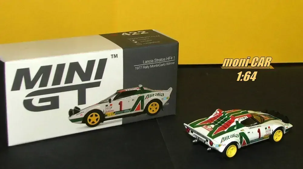 LANCIA Stratos HF No.1 - Sandro Munari - Silvio Maiga Winner Rallye Monte Carlo 1977 (1:64) MINI GT