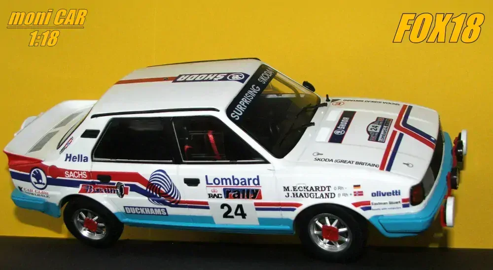 ŠKODA 130 LR No.24 - John Haugland-Monika Eckardt - RAC Lombard rally 1986 (1:18) FOX18