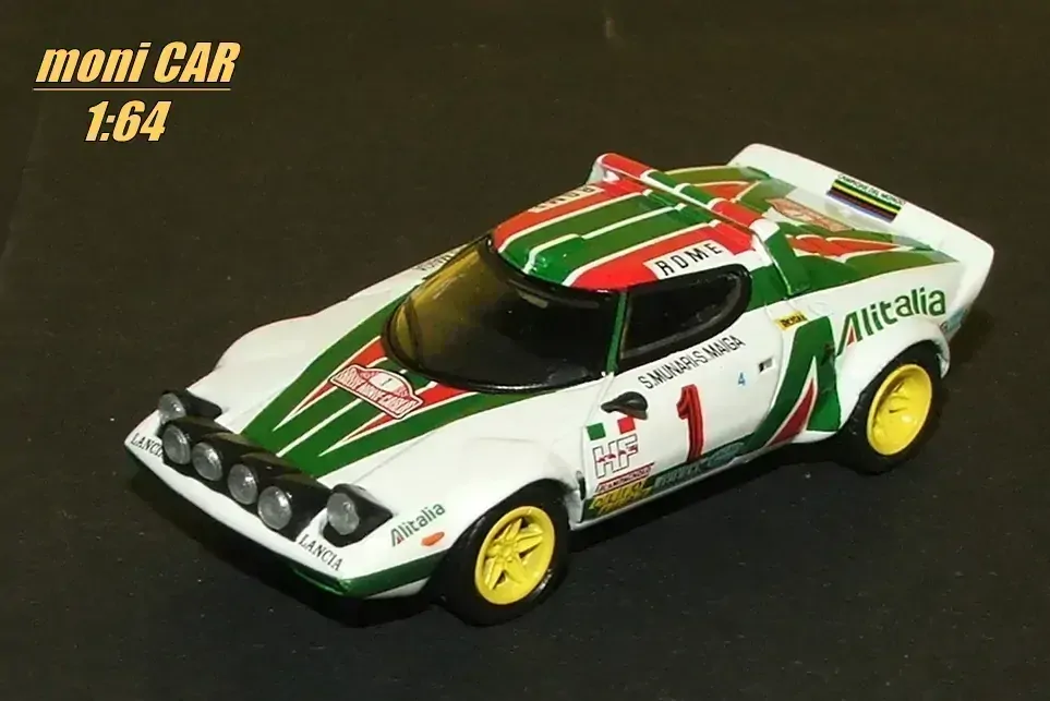 LANCIA Stratos HF No.1 - Sandro Munari - Silvio Maiga Winner Rallye Monte Carlo 1977 (1:64) MINI GT