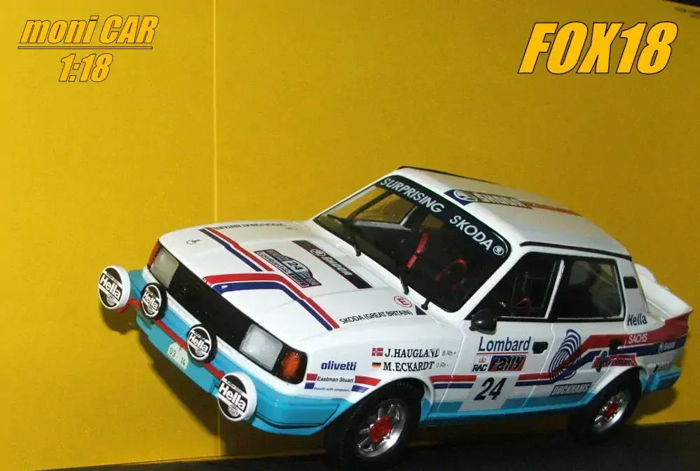 ŠKODA 130 LR No.24 - John Haugland-Monika Eckardt - RAC Lombard rally 1986 (1:18) FOX18