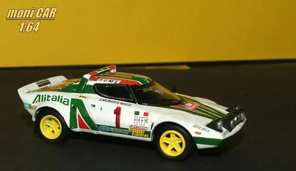 LANCIA Stratos HF No.1 - Sandro Munari - Silvio Maiga Winner Rallye Monte Carlo 1977 (1:64) MINI GT