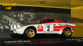 LANCIA Stratos No.2  - Jean-Claude Andruet - Michele Petit "Biche" - Tour de Corse 1974 (1:43) Altaya/IXO