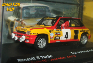 RENAULT 5 Turbo No.4 - Jean Ragnotti - Jean-Marc Andrié - Tour de France Automobille 1980 (1:43) Altaya/IXO