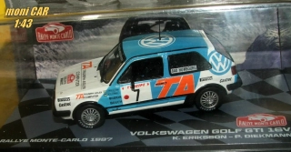 VOLSWAGEN Golf GTI 16V No.7 - K. Eriksson - P. Diekmann - Rallye Monte Carlo 1987 (1:43) Altaya/IXO(1:43)