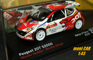 PEUGEOT 207 S2000 No.2 - Nicolas Vouilloz - Nicolas Klinger - Rallye d´Ypres 2008 (1:43) Altaya/IXO
