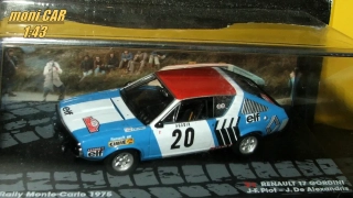 RENAULT 17 Gordini No.20 - J-F. Piot - J. De Alexandris - Rallye Monte Carlo 1975 (1:43) Altaya/IXO
