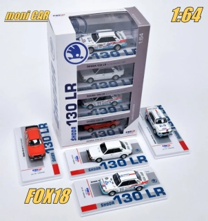 Set 4 legendárnych rally vozidiel ŠKODA 130 LR (1:64) FOX18